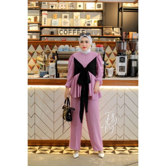 LESTY SET ORI ELLY ARSY//SETELAN CRINKLE POLOS//SET CEL WANITA