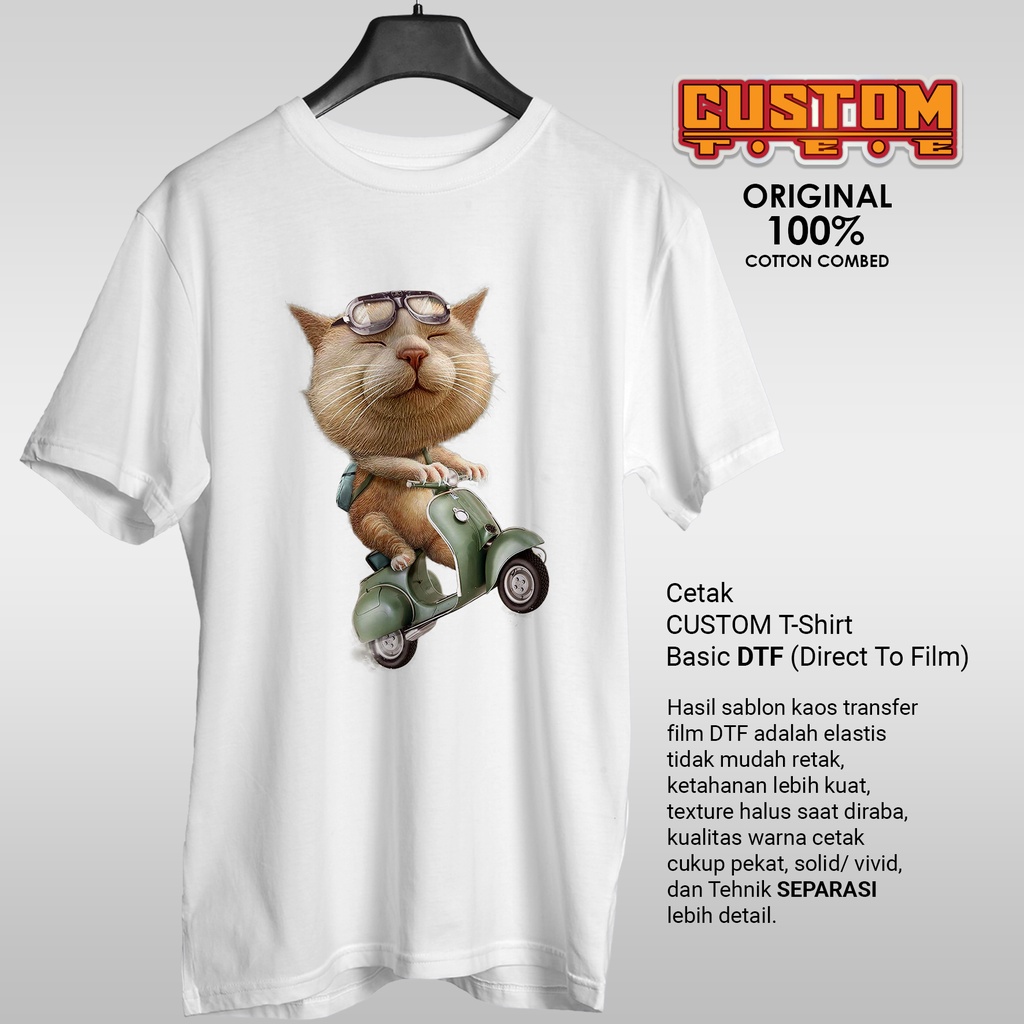 Kaos Vespa Scooter Meow