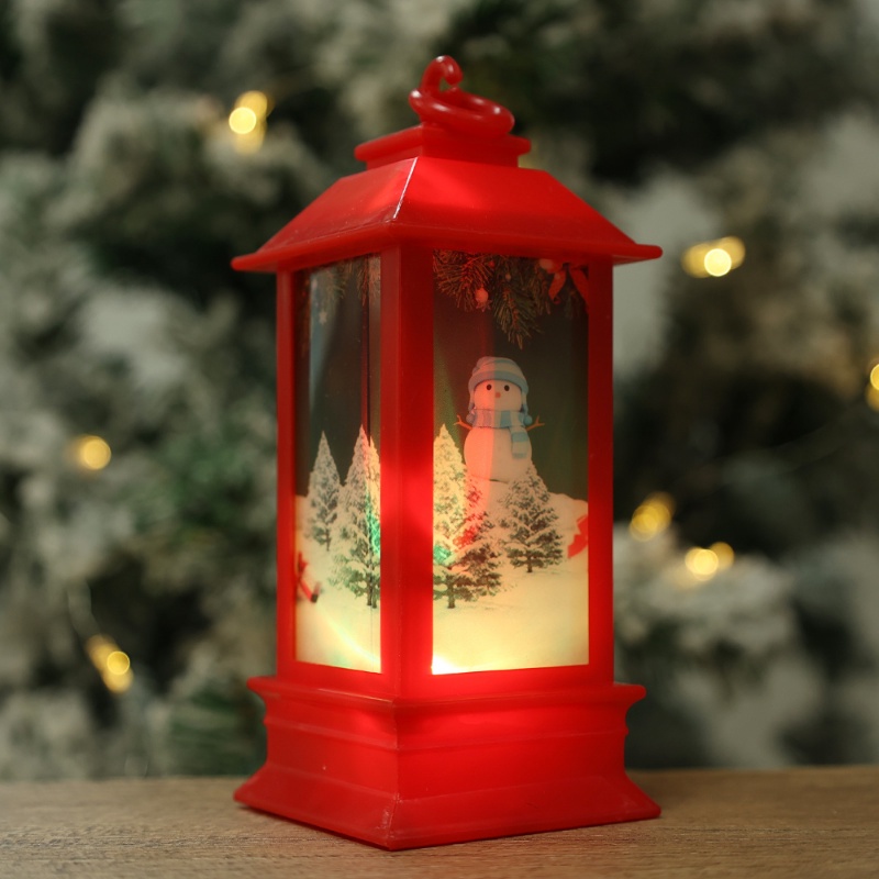 Lampu Lentera Gantung LED Motif Santa Claus Snowman Untuk Dekorasi Pesta Natal