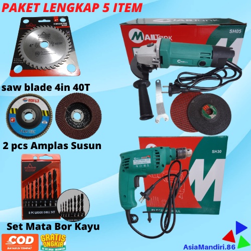 PAKET MAILTANK BOR 10MM + GERINDA LENGKAP DENGAN MATA