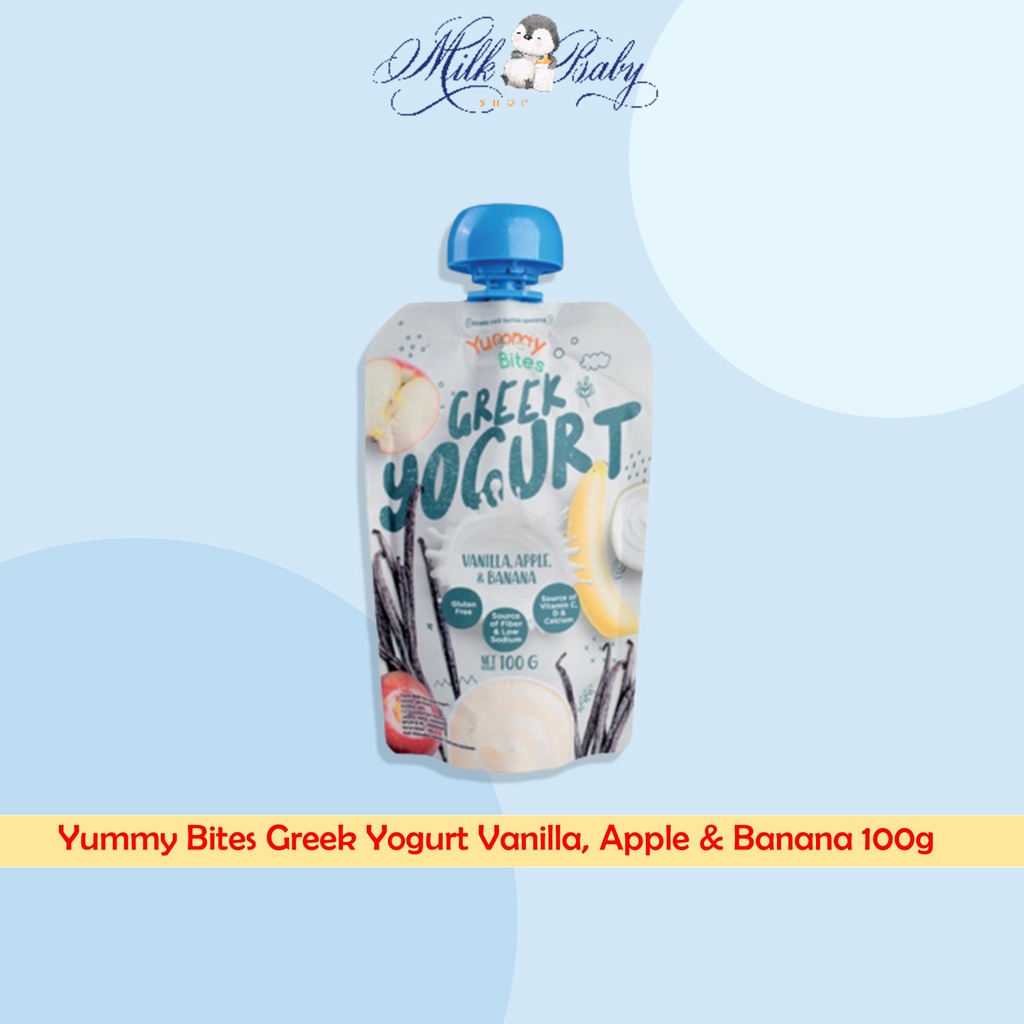 

Yummy Bites Greek Yogurt Vanilla, Apple & Banana 100g