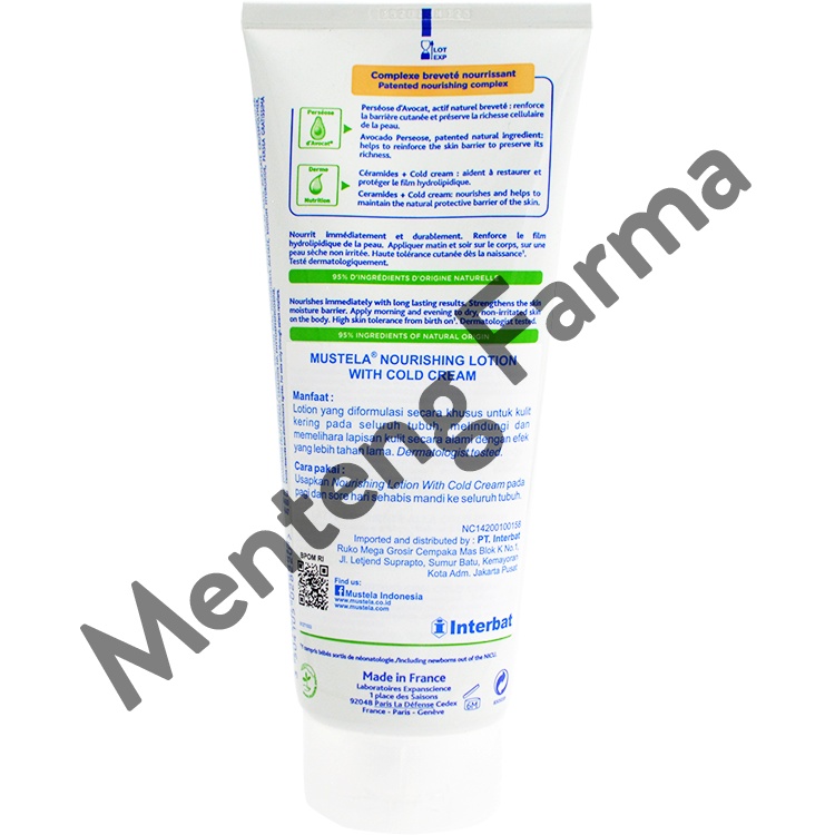 Mustela Nourishing Lotion with Cold Cream 200 mL - Lotion Pelembab Kulit Kering Bayi