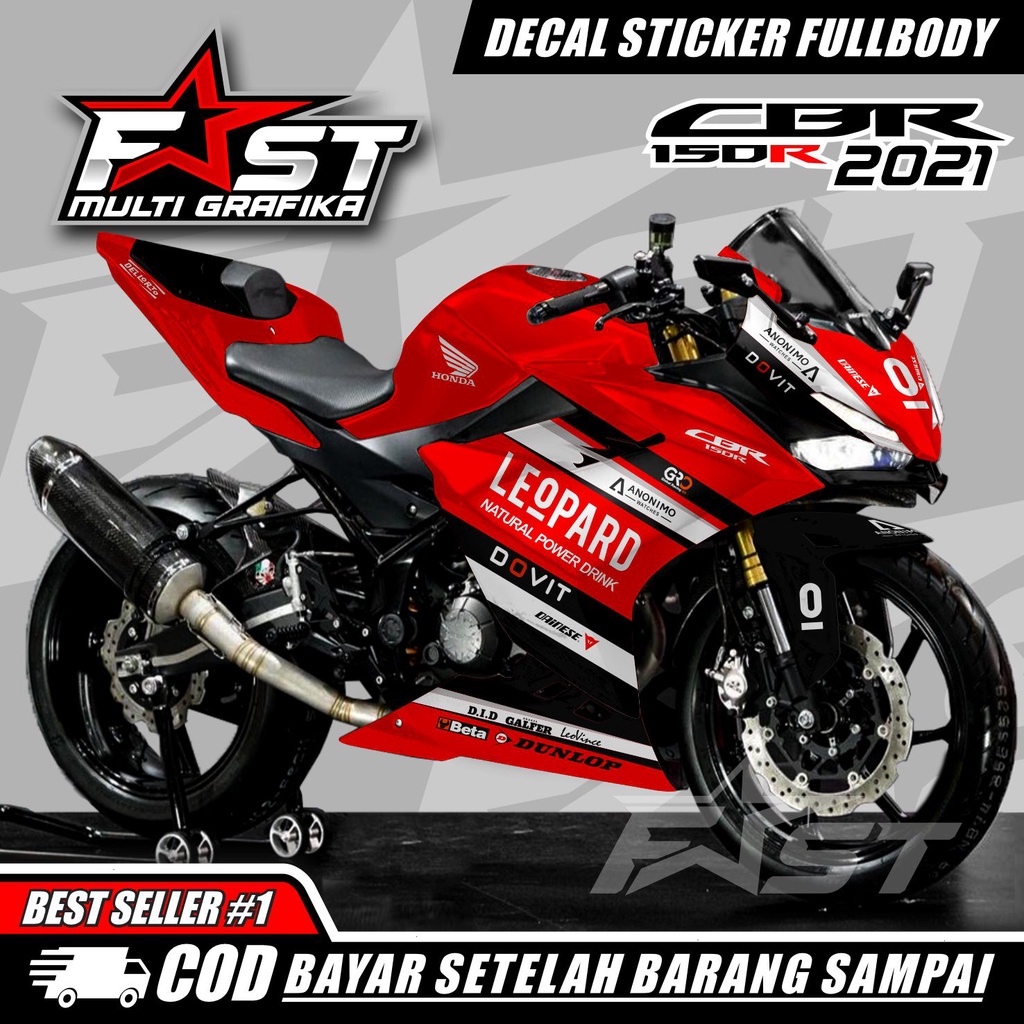 COD Decal CBR 150R 2021 Full Body Stiker Decal Motor CBR 150R Full Body_motip leopard