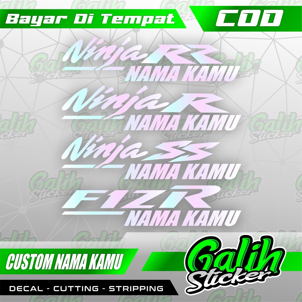 Stiker Custom Nama Motor Ninja R-Stiker Motor Ninja Ss - Stiker Motor Ninja RR - Stiker motor Fis R 