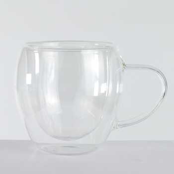 One Two Cups Cangkir Kopi Anti Panas Double Wall Glass Round