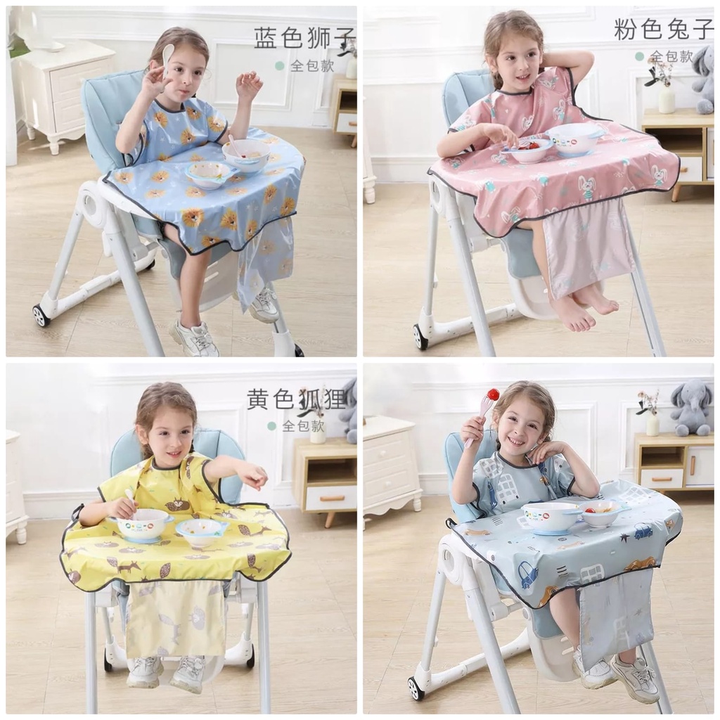 Bib Coverall Weaning Bayi BLW Celemek bayi Full Chair bib makan bayi waterproof