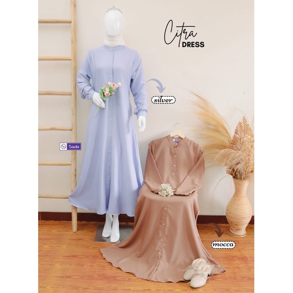 Gamis Citra Dress by Sada Hijab SH | bahan shakilla | busui friendly