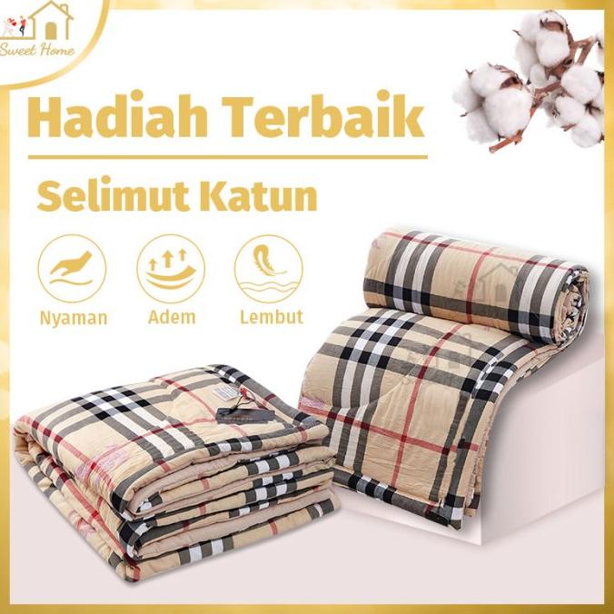 selimut Bed Cover Tanpa Sprei Bahan Perca Katun CVC[SweetHome]