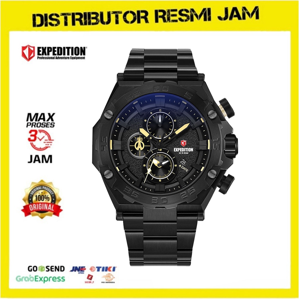 Jam Tangan Pria Expedition E 6797 MC E6797 MC Black List Yellow