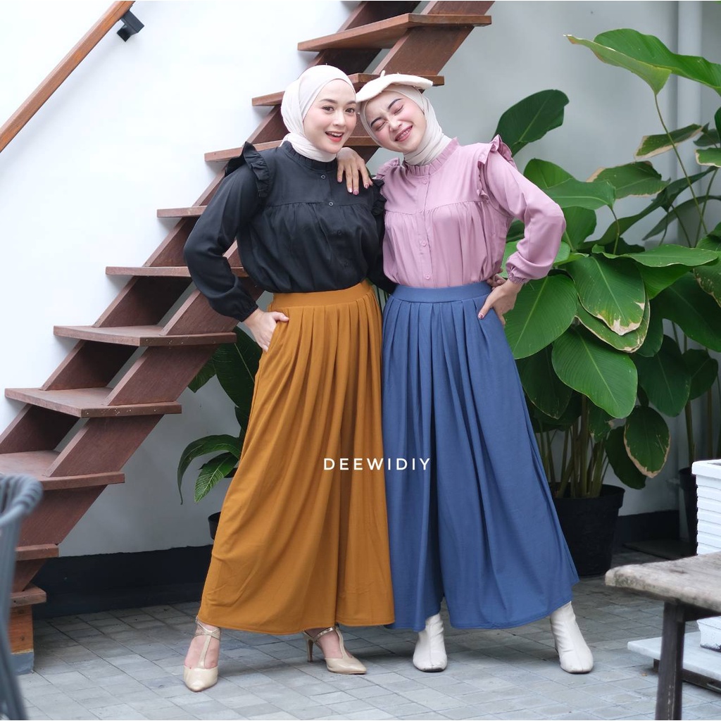 CELANA KULOT PANJANG WANITA MUAT SAMPAI JUMBO - TWINZA PANTS DEEWIDIY