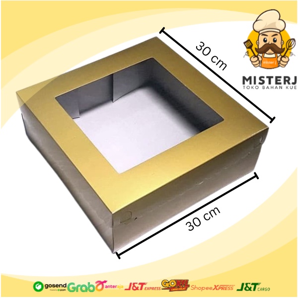 Dus Cake Gold / Box Kue Duplex Mika / Kotak Kue Emas  / Dus kue emas