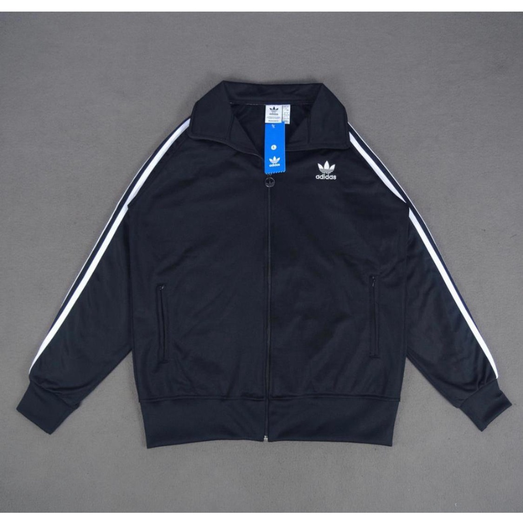 Jaket Basic Pria Wanita Tracktop Adidas Firebird Black Termurah