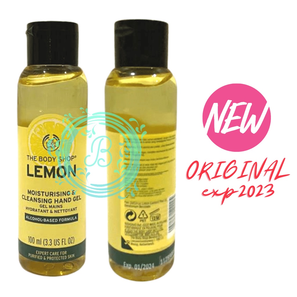 The Body Shop Lemon Moisturizing &amp; Cleansing Hand Gel 100ml Original Sanitizer Pembersih Tangan Anti Bakteri