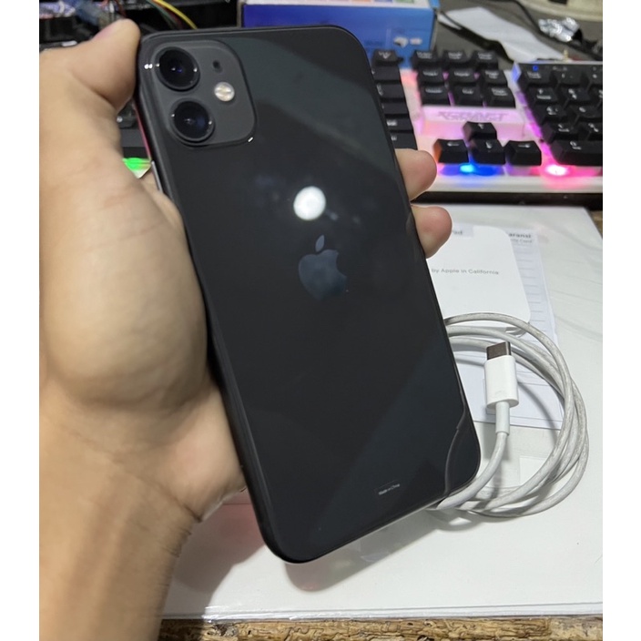 Jual iPhone 11 BLACK 128GB iBox LIKE NEW PEMAKAIAN 3 BULAN (New Juli 2022) FULLSET SUPER MULUS