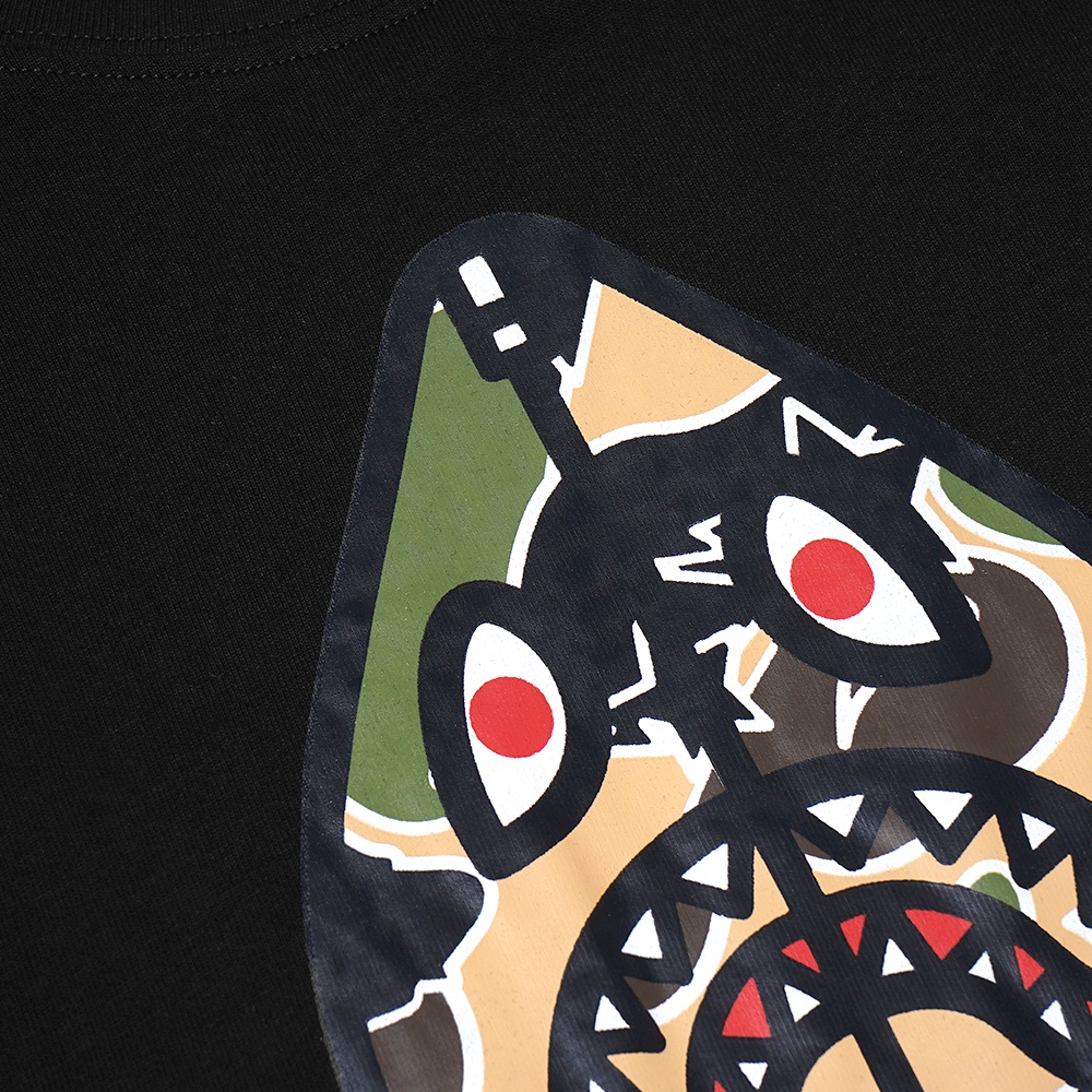 A Bathing Ape Camo Shark T-Shirt Black