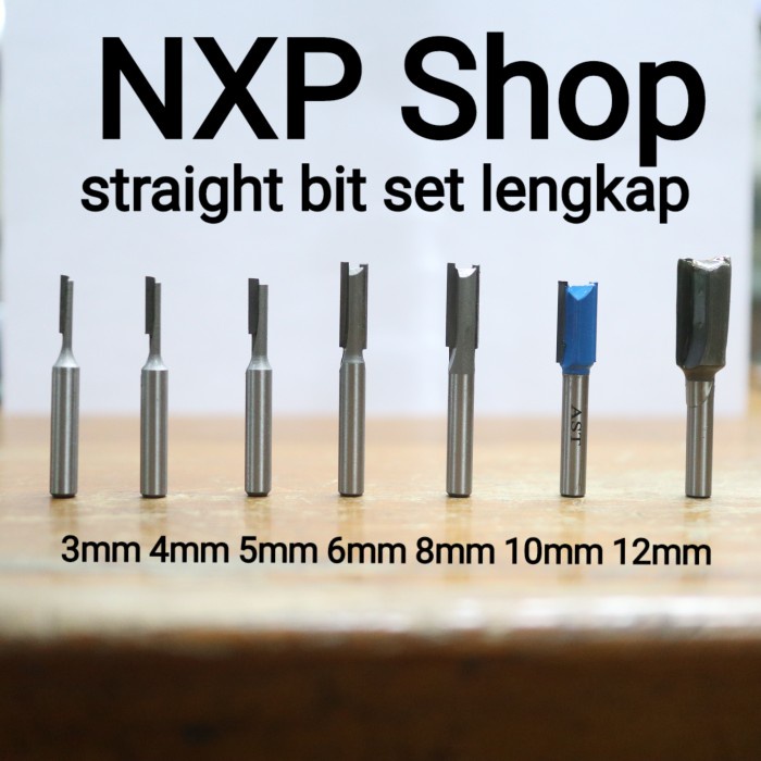 Mata Router Profil Kayu Lurus Set Pengkap Straight Bit Set Router Bits