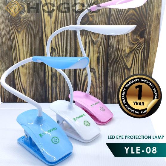 Hot Quality LAMPU MEJA BELAJAR JEPIT LAMPU BACA LED RECHARGEABLE BERGARANSI 1 TAHUN - YOUNGPRO YLE-08