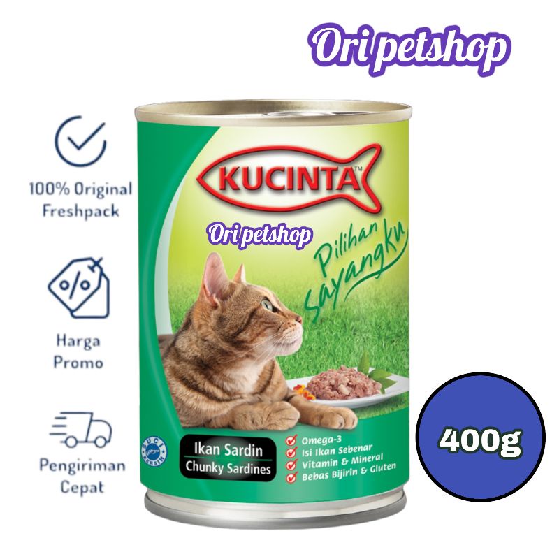 Kucinta Kaleng 400gr Makanan Basah Kucing - Ikan Sardine