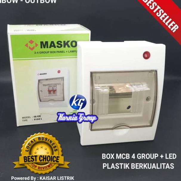 BOX MCB MASKO 4 GROUP + LAMPU LED INDIKATOR INBOW BOX PANEL RUMAH MCB SEKRING LISTRIK BERKUALITAS • 