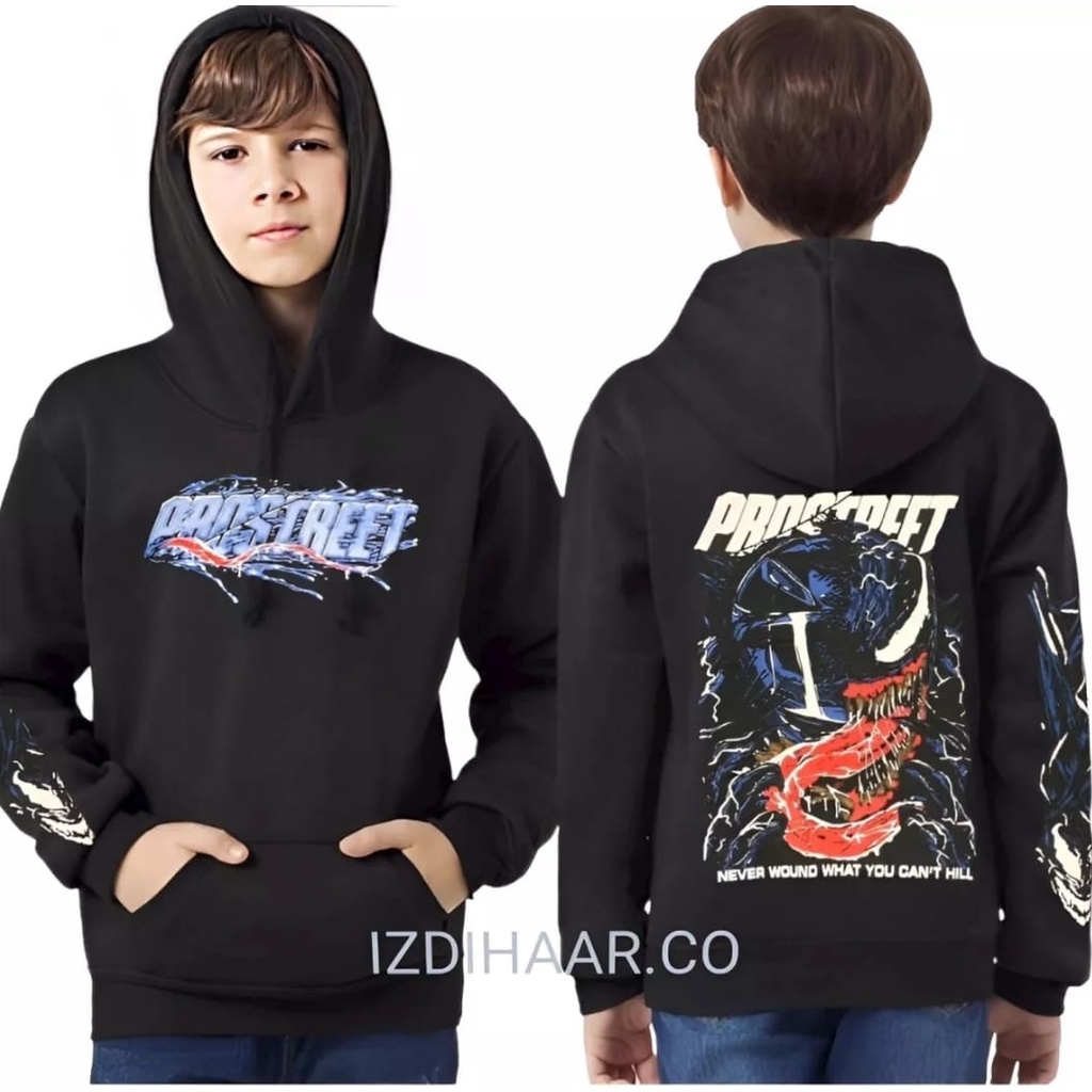 Jaket Jumper Hoodie Anak Prostreet Hitam Barong / Jaket Motor Anak Laki-Laki Perempuan Tanggung Usia 6-11 Tahun Terbaru Bahan Premium Bisa cod