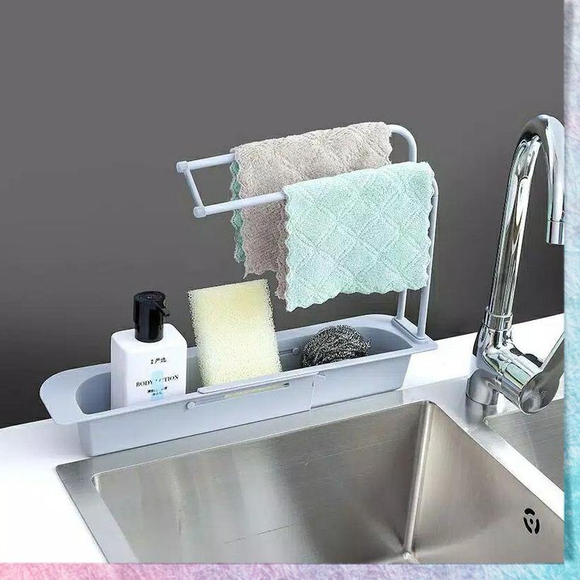 Rak Tirisan Spon | Tempat Spons Cuci Piring Lap Meja Dapur Wastafel | Kitchen Sponge Rag Rack ▪ NLA.