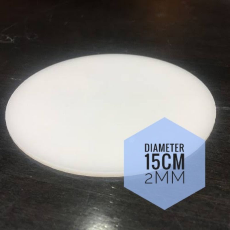

Acrylic / Akrilik Bulat / Akrilik Lingkaran Putih Susu Diameter 15cm 2mm