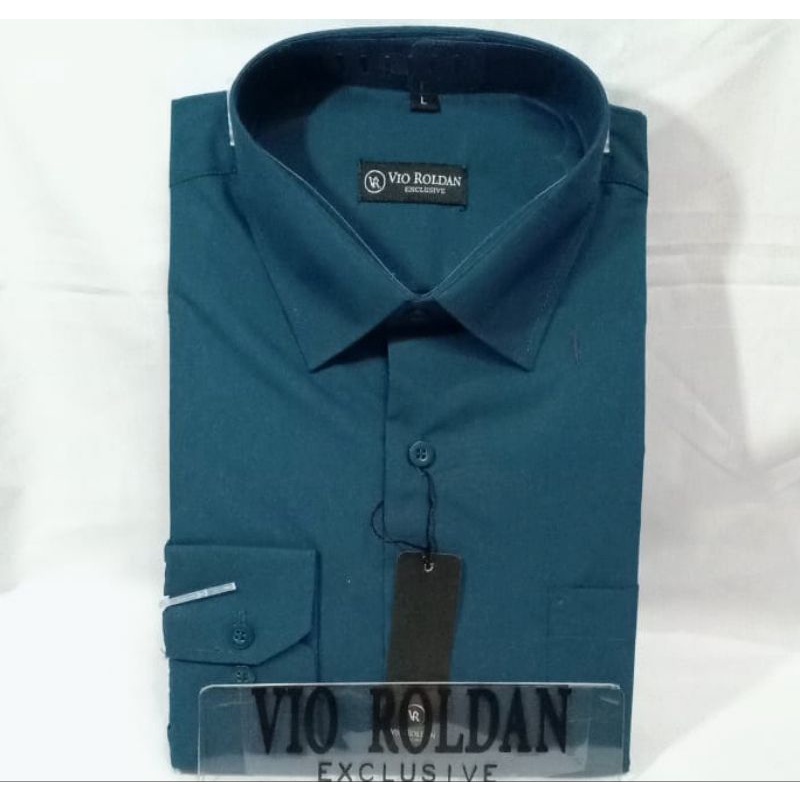 VIO ROLDAN Kemeja Polos Pria Lengan Panjang Kemeja Formal Kemeja Katun TOSCA TUA