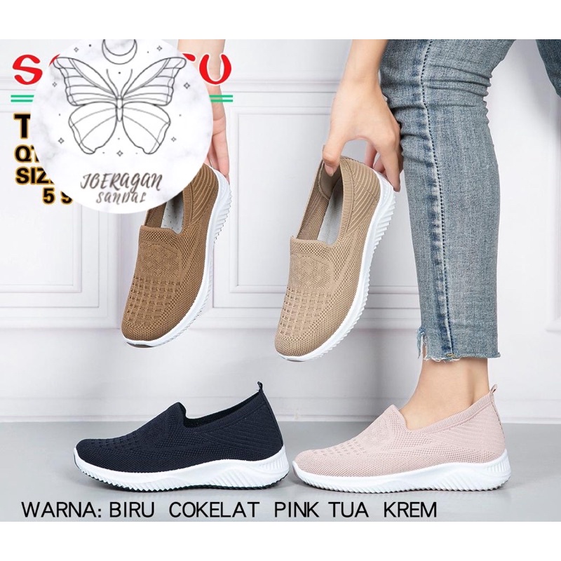 Sepatu Perempuan Rajut Collin (K) Sol Putih
