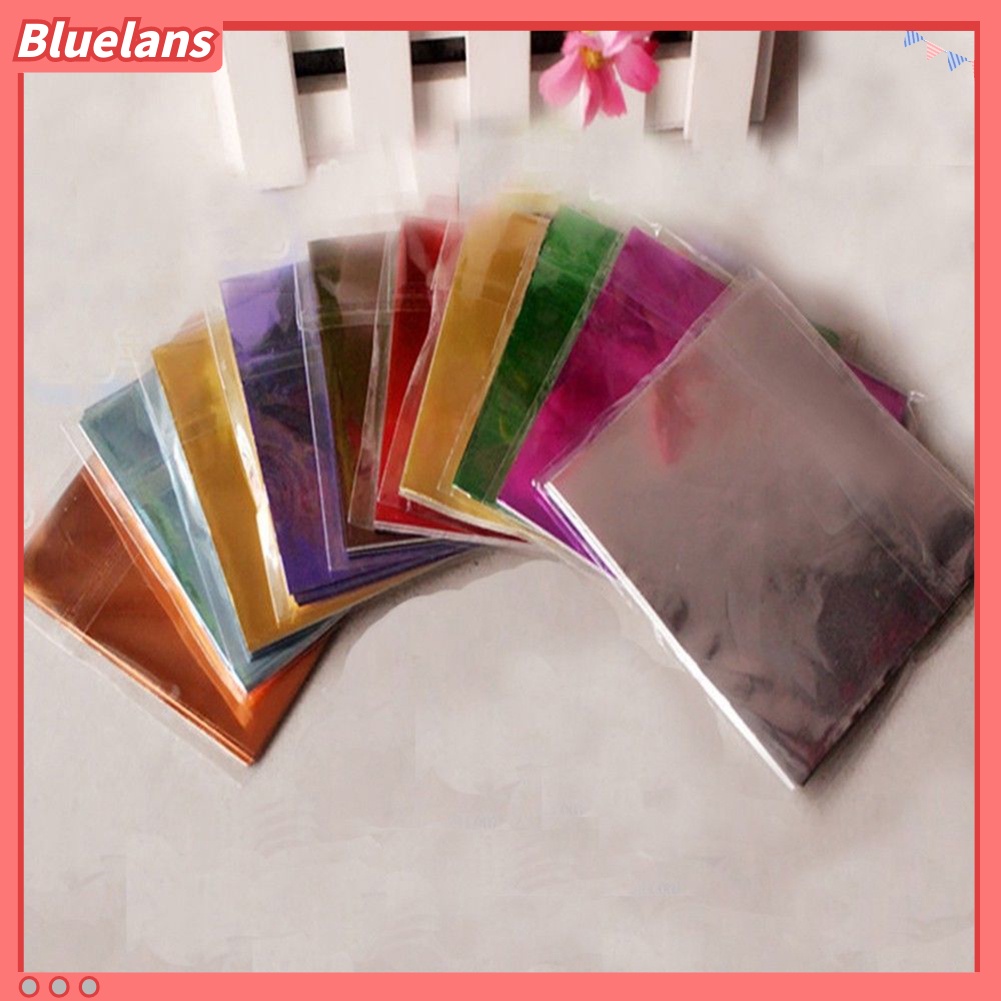 100pcs Kertas Pembungkus Permen / Cokelat Bahan Aluminum Foil Multi Warna