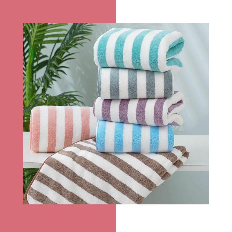 70x140CM JUMBO HANDUK MANDI DEWASA TEBAL PEEMIUM MOTIV GARIS