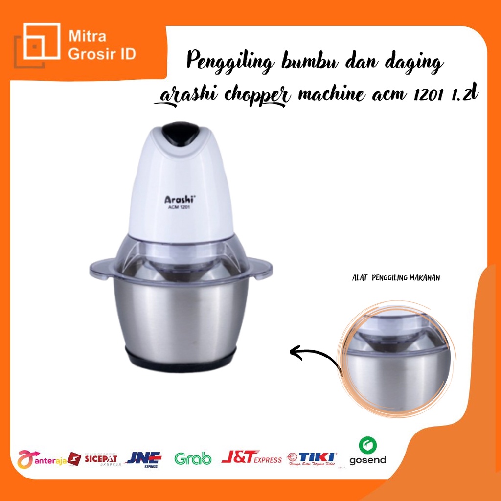 Penggiling Bumbu &amp; Daging ARASHI Chopper Machine ACM 1201 1.2 L