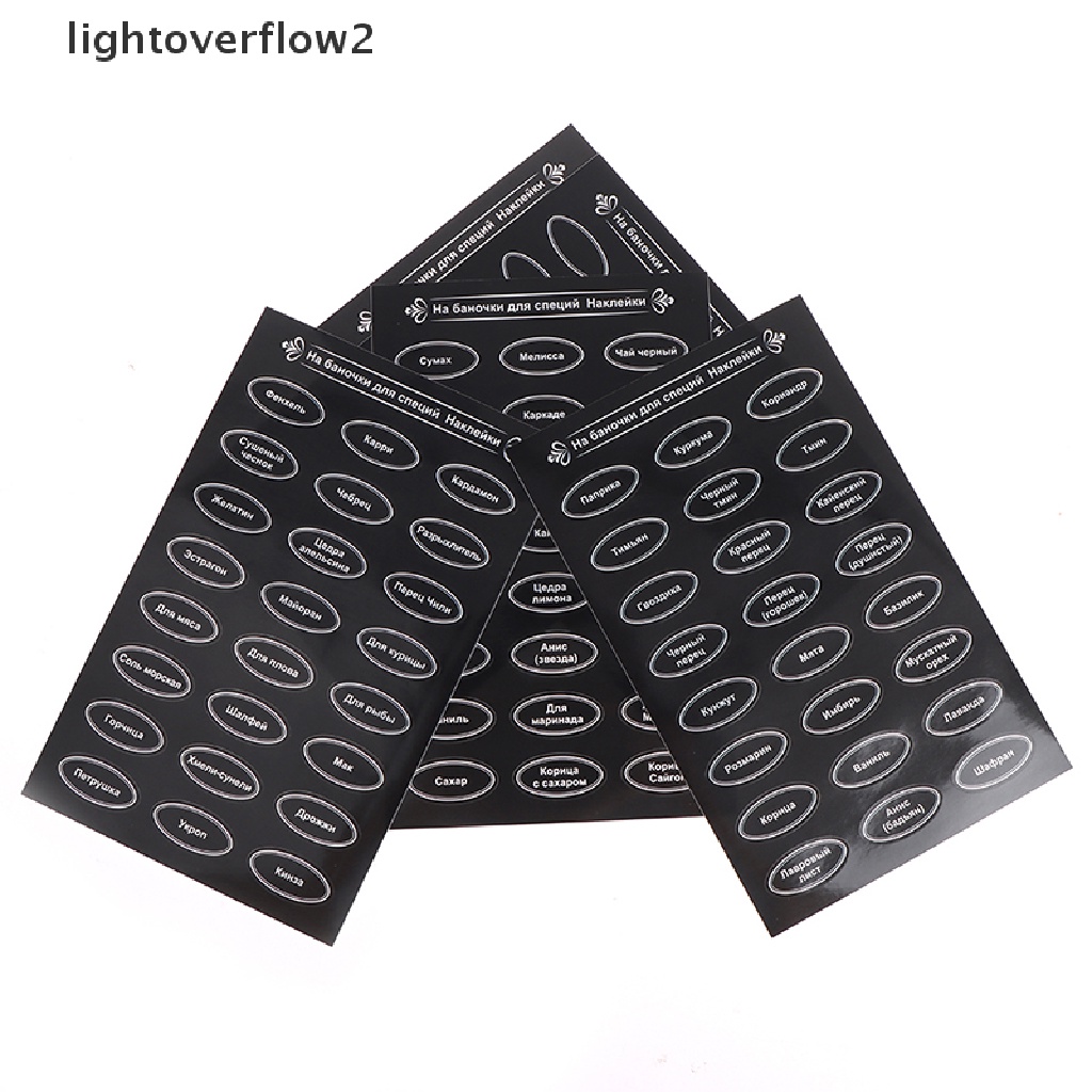 (lightoverflow2) 120pcs / Set Stiker Label Toples Bumbu / Herba Untuk Perlengkapan Dapur (ID)