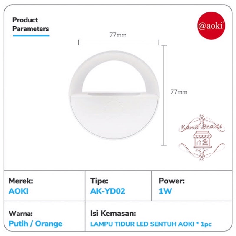 Lampu Tidur Sentuh Aoki 1 Watt AK-YD02 Isi 300 pcs/ctn