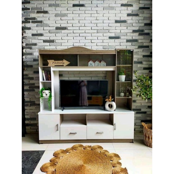 Lemari TV Rak Penyekat Ruang Buffet Lemari Pajang Hias Minimalis (khusus wilayah palembang)