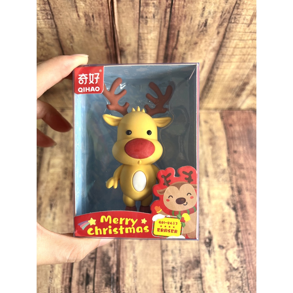 Penghapus Set Mika Qihao Sensory Merry Christmas QH-8413 - Fancy Eraser Super Cute - Setip Xmas