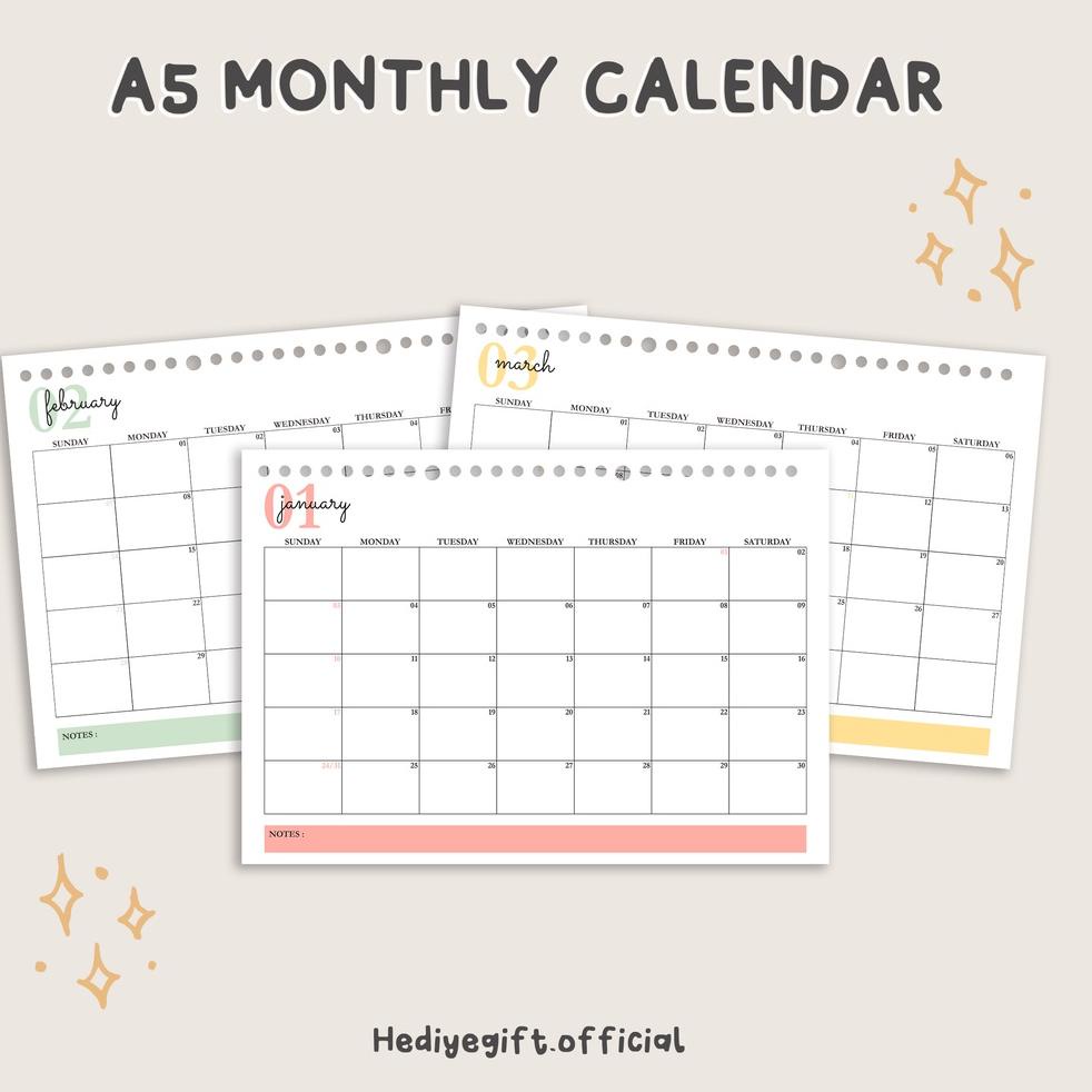 

☆Terkini⁂➱ GITAT A5 Loose Leaf I Monthly Calendar 61 ➱Sale