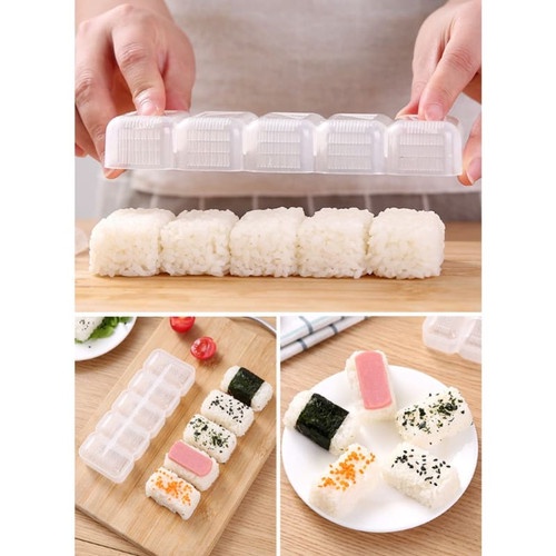 Cetakan Nasi Sushi Sushi Maker Set Roll Cetakan Lemper Cetakan Sushi Alat Plastik Roller Korean Cetakan Sushi Kotak - Cetakan Lemper Cetakan Nasi Bento - Sushi Maker - Sushi Mold - Cetakan Nasi Isi - Bento Nasi