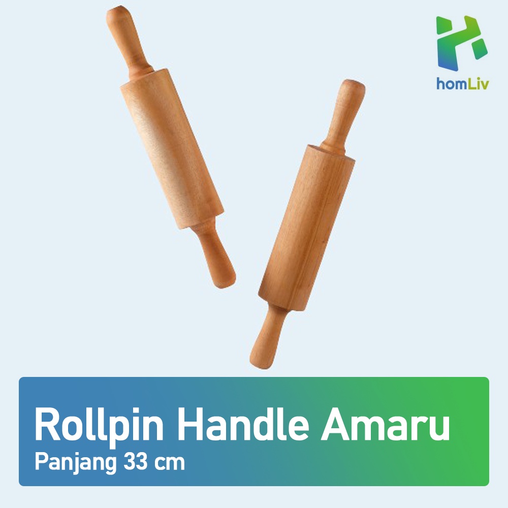 Ktmstore HOMLIV Rolling Pin Handle Amaru Penggiling Adonan Bahan Kayu Foodgrade