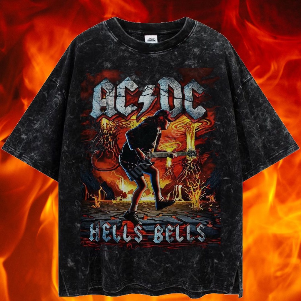 LASTHOPE 'ACDC' OVERSIZE WASHING TSHIRT / KAOS ATASAN TSHIRT TEE WASHING ACID WASHED STONEWASH OVERS