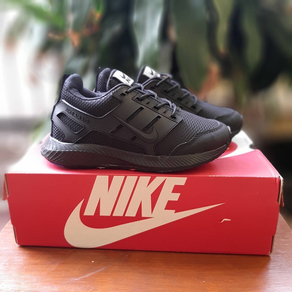 SEPATU ANAK SEKOLAH NIKEE AIRMAX 270 FULL HITAM