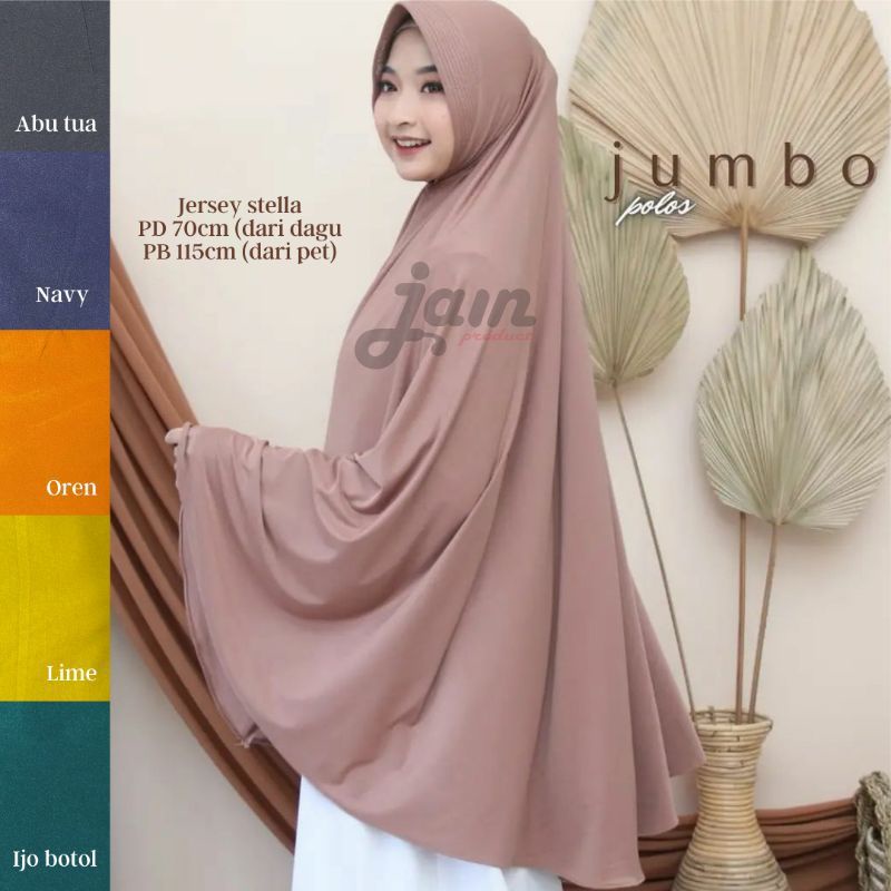 [ jp ] bergo jumbo polos hijab syar'i hijab instan kerudung super jumbo bisa di pakai atasan mukena