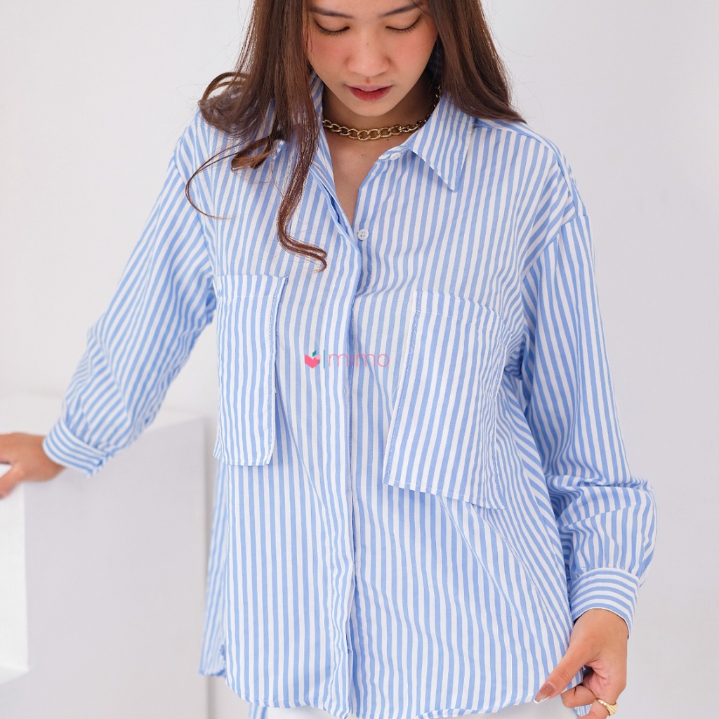 Kemeja candy strip oversized