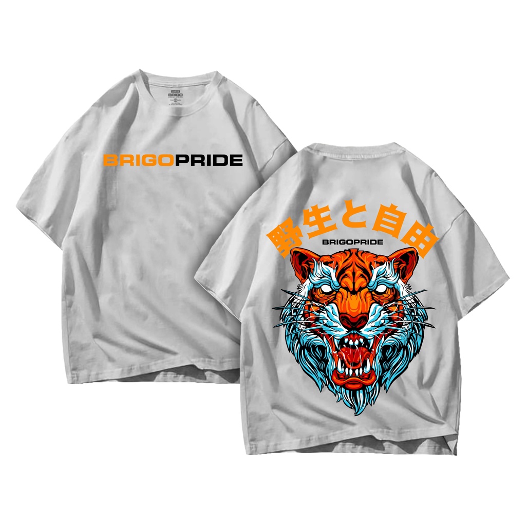 BRIGO Kaos Oversize TIGER JAPAN II Kaos Oversize Print DTF II Kaos Jumbo Size Pria &amp; Wanita