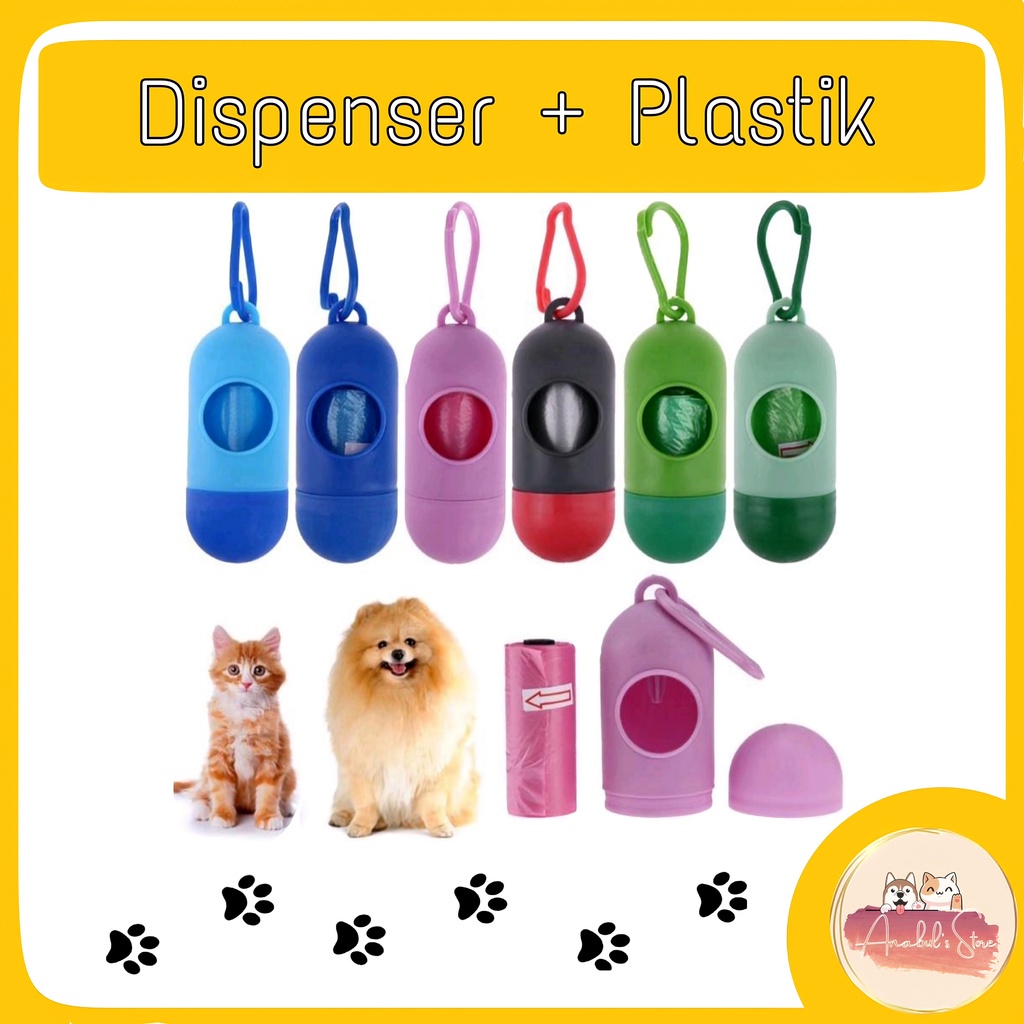 Dispenser Poop Bag Kantong Sampah Portable Poo Pet Popok/ Plastik Popok Baby/ Plastik Poop Anjing Kucing FEZONE