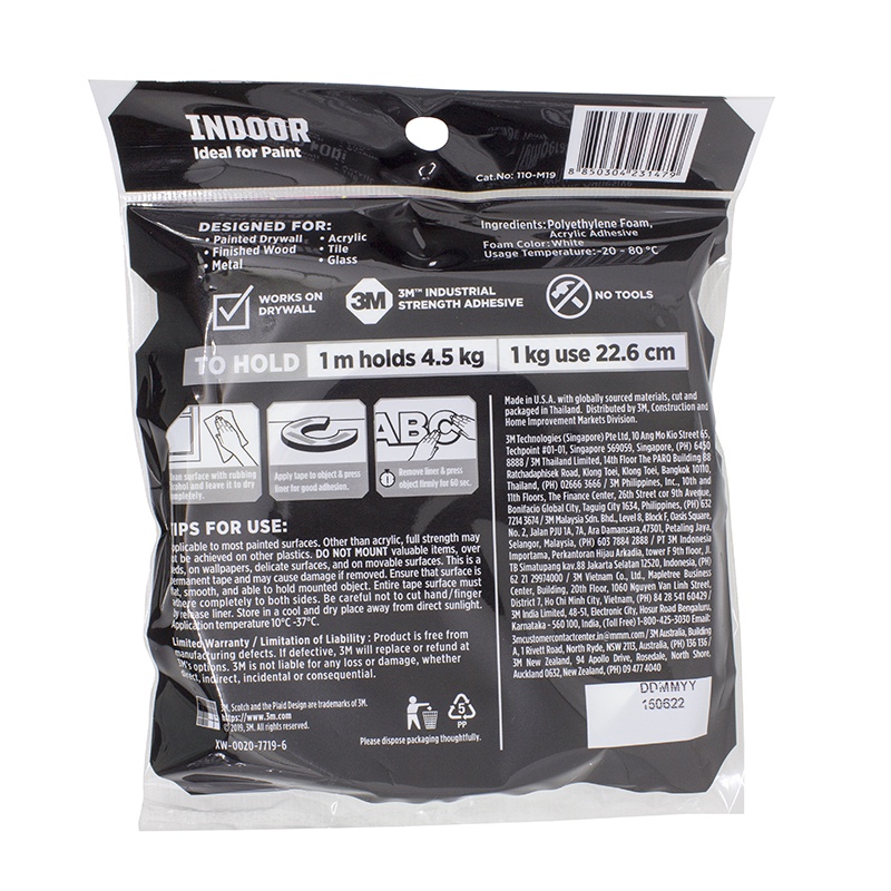 Ktmstore 3M SCOTCH STRONG Perekat Isolasi Indoor Mounting Tape 19mmX 4m 110-M19