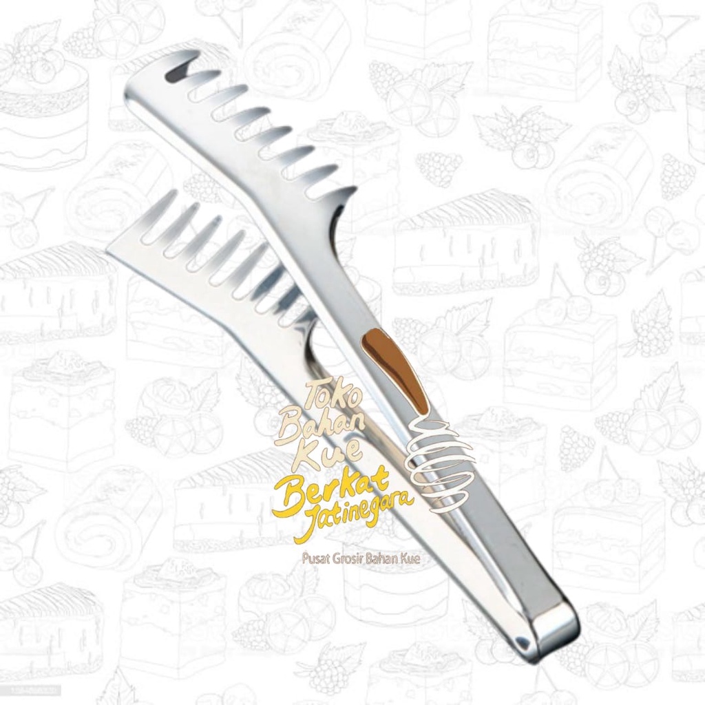 CAPITAN SPAGHETTI GORENGAN MODEL SISIR NEW TONGS PENCAPIT STAINLESS STEEL / 55 TONG