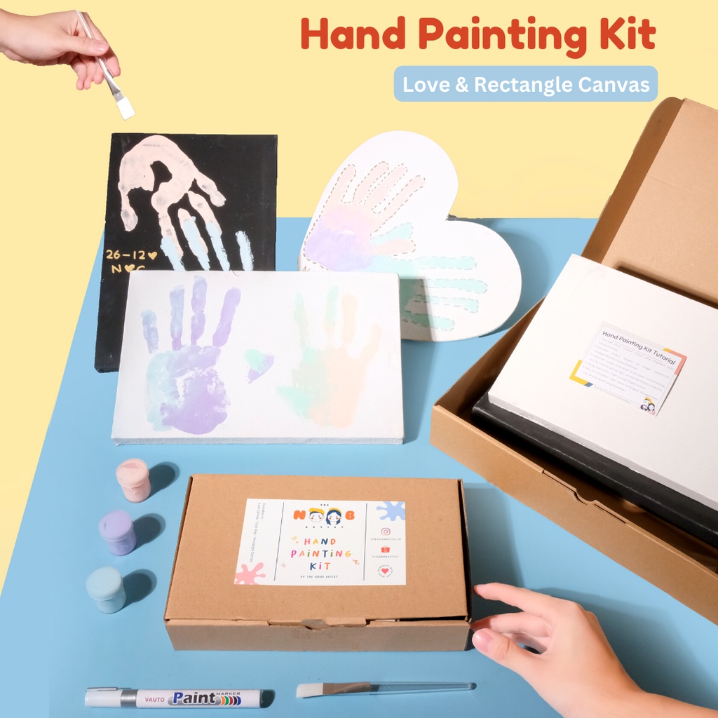 Hand Painting Kit Canvas &amp; Love Canvas By The Noob Artist | Canvas 30x40 cm | Kanvas Lukis Tangan Couple