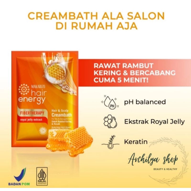 Makarizo Hair Energy Creambath Royal Jelly Extract 30 gr