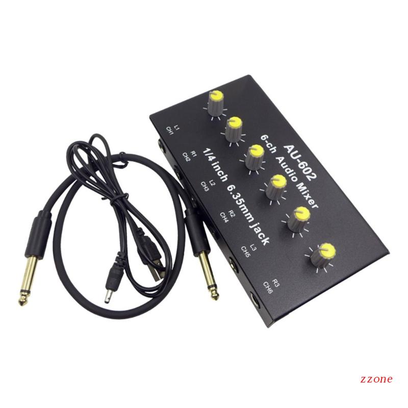 Zzz Kabel Mixer 6 Channel Dengan adapter Untuk Sub-Mixing / 6 Stereo Channel Mini Mixer