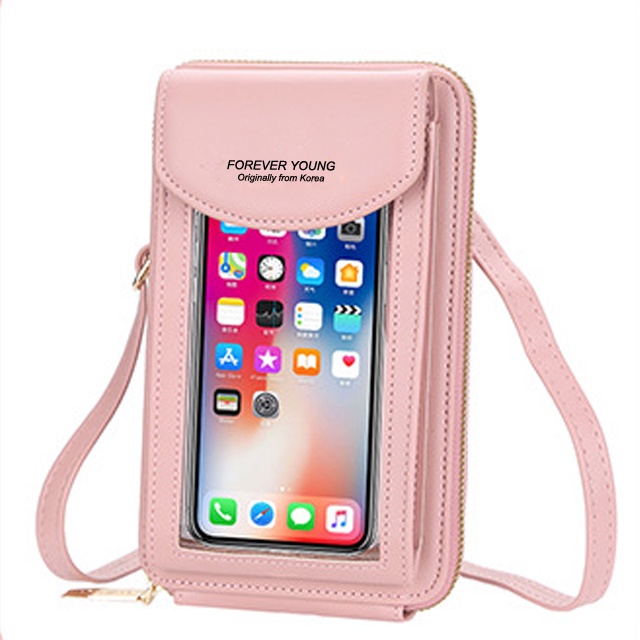 Dompet Pocket HPO Layar Mika Bisa Di Sentuh Kulit Sintetis Bisa Charging dan Headshet Multifungsi Kekinian Model Import Korea